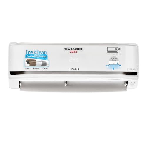 Hitachi 2 Ton Class 5 Star, 4-Way Swing, ice Clean, Xpandable+, Inverter Split AC (100% Copper, Dust Filter, 5500STXL RAS.V522PCBISH1, White) 1
