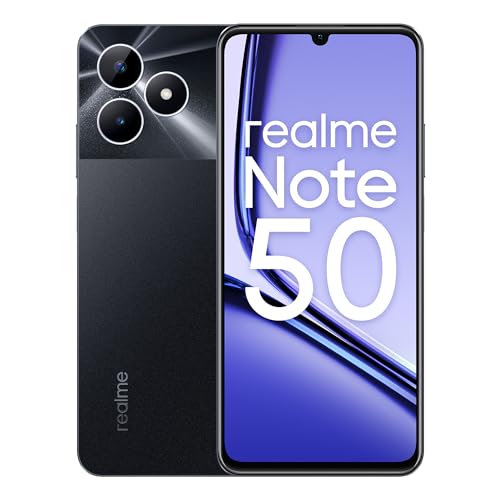 realme Note 50 Smartphone 4+128 GB, 7.99mm Slim and Light Body, 90 Hz Display Screen, 13MP AI Camera, 5000mAh Battery, Dual SIM Cards, Black (Without Adapter) 1
