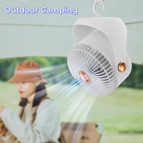 Akari Ak-6" Rechargeable Table Fan USB TYPE C Desktop Air Circulation Fan Desktop Mini Fan Three-speed Adjustable Office Home Fan Table Fans (VAAYU-WHITE) 5