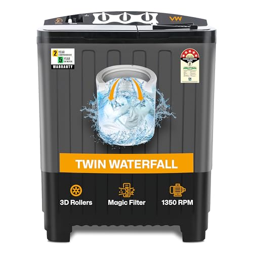 VW 7.5 kg 5 Star Aqua Spin Semi Automatic Top Load Washing Machine AquaSpin0075P (Black) 1