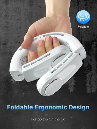 ChillGo Neck Fan - 4 Turbo Foldable Portable Fan - Personal Bladeless Fan 5200mAh with Strong Airflow, 4 Vent Air Conditioner, Wearable Cooling Fan for Travel Outdoor 4