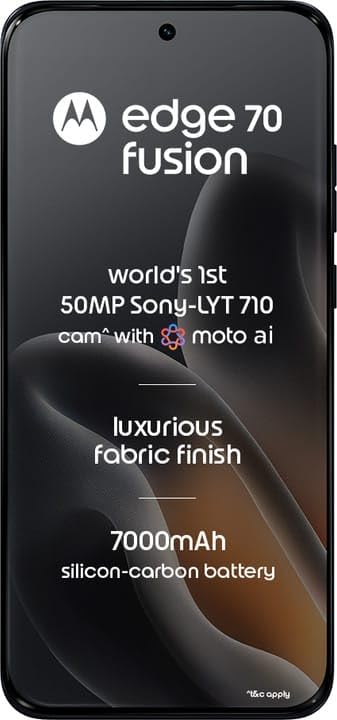 Motorola Edge 70 Fusion 5G (Pantone Silhouette, 8GB RAM, 128GB Storage) | AI Features | 6.78-inch 144Hz AMOLED | Snapdragon 7s Gen 4 | 50MP + 13MP Camera | 32MP Selfie | 7000mAh | 68W TurboPower 3