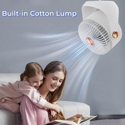Akari Ak-6" Rechargeable Table Fan USB TYPE C Desktop Air Circulation Fan Desktop Mini Fan Three-speed Adjustable Office Home Fan Table Fans (VAAYU-WHITE) 3