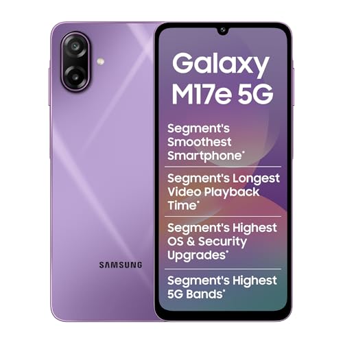 Samsung Galaxy M17e 5G Mobile (Vibe Violet, 4GB RAM, 128GB Storage) | Smoothest 120 Hz Refresh Rate| Monster 6000 mAh Battery | IP54 | 6 Gen OS Upgrades | AI | Gemini Live | Without Charger 1