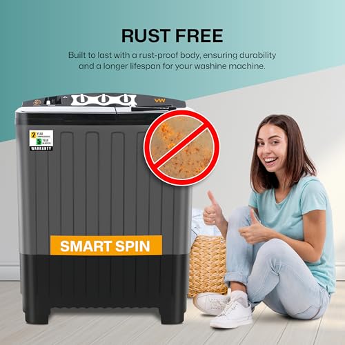 VW 7.5 kg 5 Star Aqua Spin Semi Automatic Top Load Washing Machine AquaSpin0075P (Black) 6