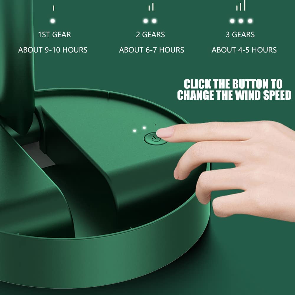 UCRAVO Portable Oscillating Standing Fan,Rechargeable Battery Operated USB Floor Table Desk Fan with 3 Speed Settings Pedestal Fans for Bedroom Office Camping Fishing Travel 5