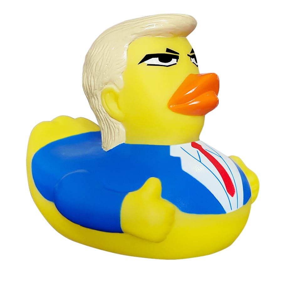 Nuwani Donald Trump Rubber Ducks for Jeeps, 4 Inch Bath Rubber Duck Toy for Baby Shower, Family Party, Bath Time, Pool Funny Decoration, Squeak Rubber Duckies Merchandise, Birthday Gift for Kids 1