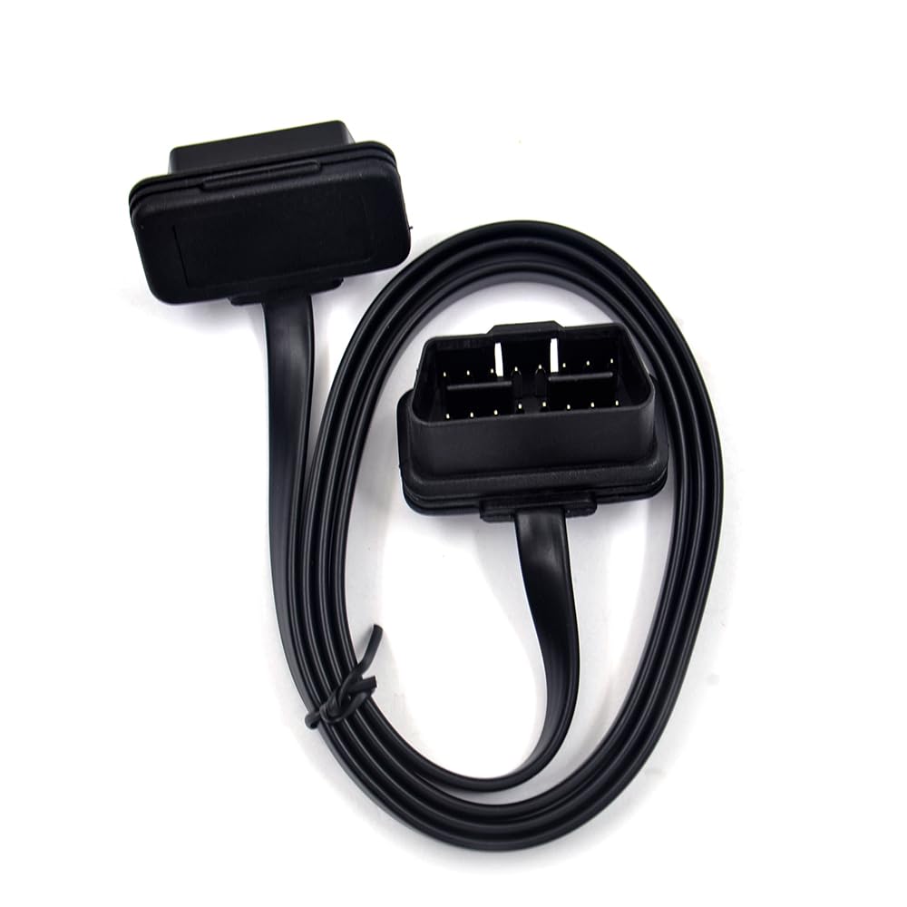 100CM 16Pin OBDII OBD 2 OBD2 Cable Connector Diagnostic-Tool ELM327 Adapter Flat Thin As Noodle Male to Female Extension 1
