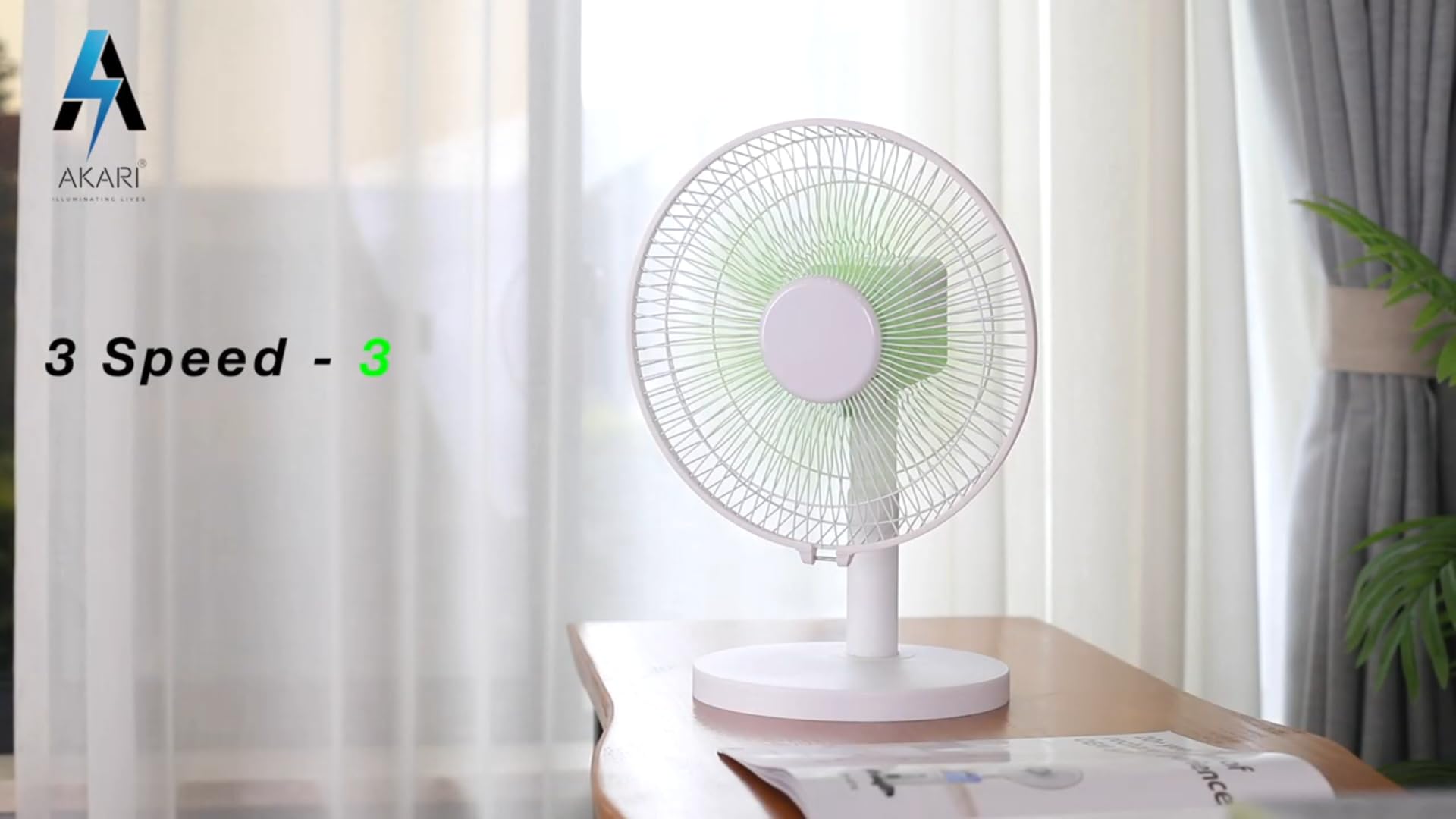 Akari Ak- 8110 Table Fan, CEILING Fan, 2 in 1 with AC/DC Multifucnctional Facility fan and Emergency LED Light, Oscilating Fan, Powerful Table fan,(Any Color will be sent) 1