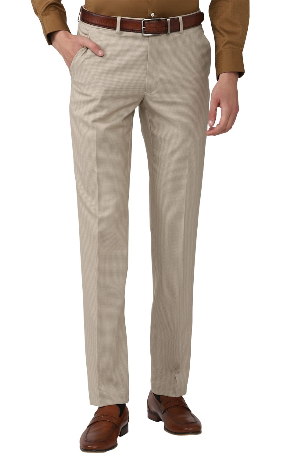 Van Heusen Men's Slim Formal Trousers (VHTFFSLB304261_Nude_38) 1