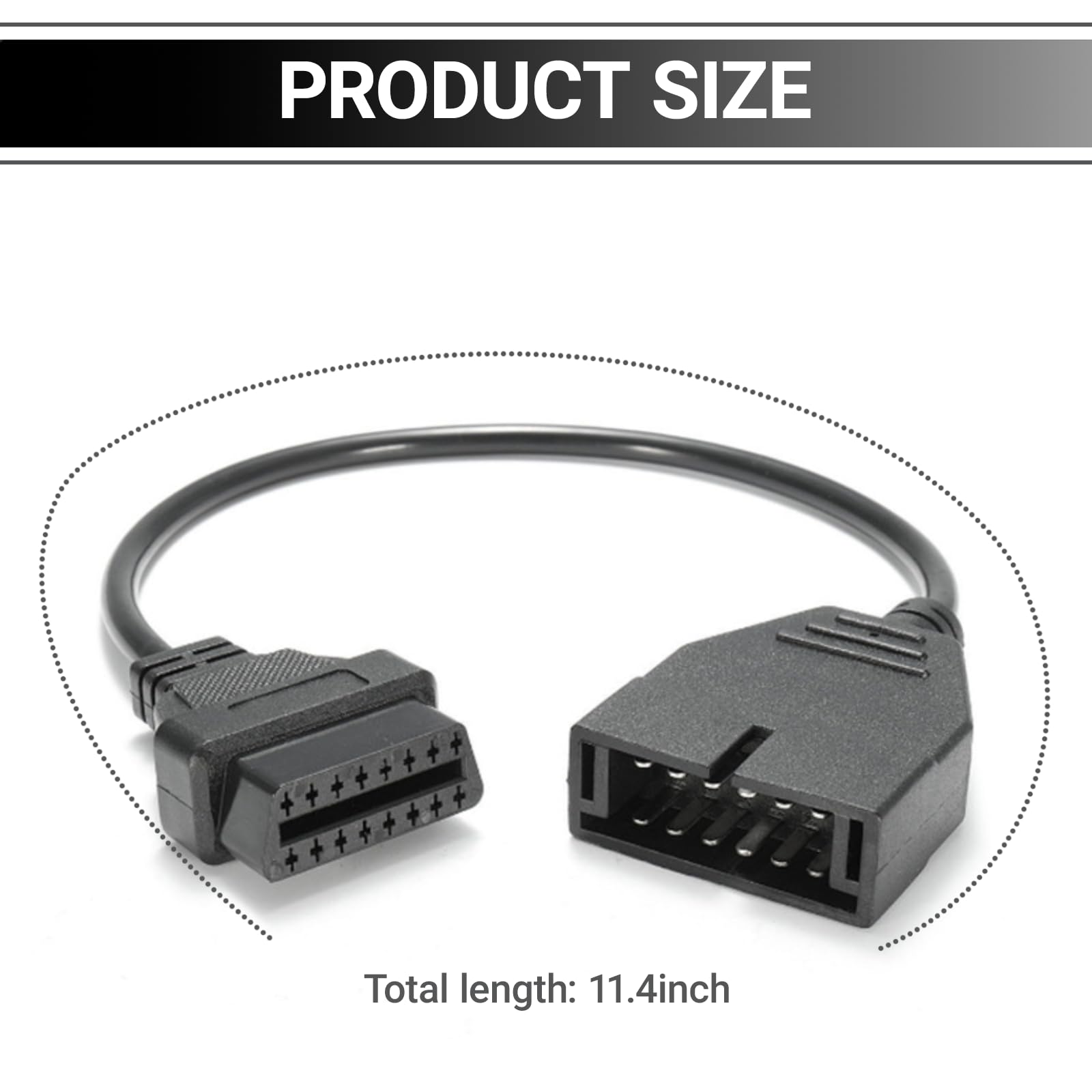 YYTQP OBD1 Scanner Connector, OBD1 to OBD2 Adapter, Scanning Diagnostic Extension Tool Cable Connector, Compatible with 12 Pin Adapter 3