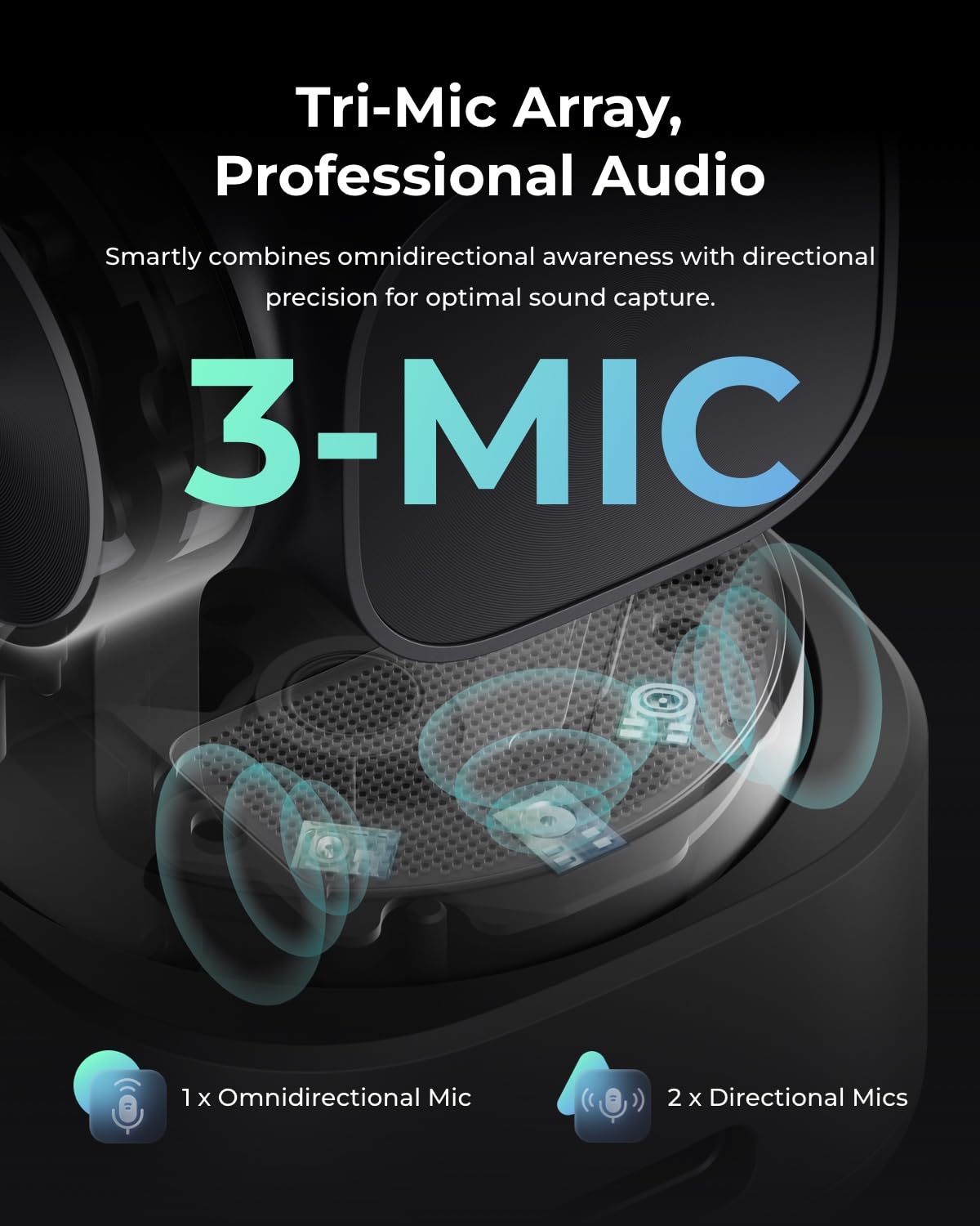 OBSBOT Tiny 3 AI-Powered Spatial Audio 4K Webcam, AI Tracking PTZ Camera with 1/1.28" Sensor, Tri-Mic, Voice & Gesture Control, 120FPS, HDR, Web Cam for PC, Laptop, Streaming, Meeting, Switch 2, etc. 5