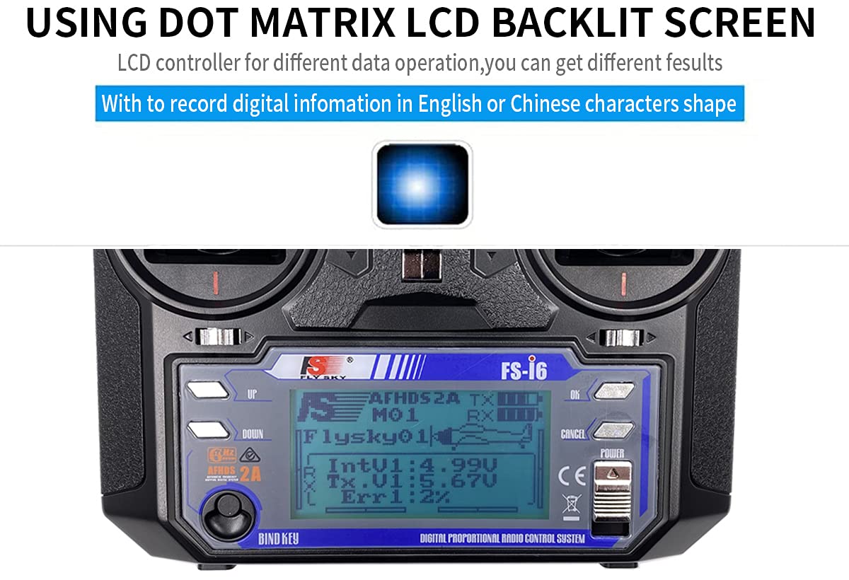 Flysky FS-i6 6CH 2.4GHz AFHDS RC Transmitter w/FS-iA6B Receiver for RC Multirotor Helicopter Airplane Glider Quadcopter (Model_2) 5