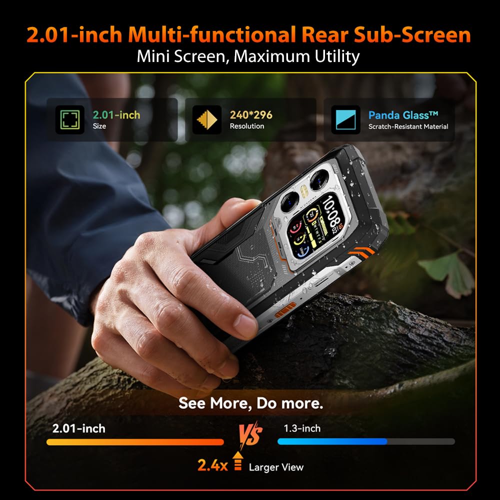 Blackview XPLORE X1 5G Rugged Phone,6.78''FHD+ 2.4K + 2,01" Rear Screen,108MP+50MP Camera Android 15 AI Mobile Phones, 36GB+256GB/2TB,10000mAh/55W IP69K Waterproof Dual SIM NFC/OTG/WiFi 5