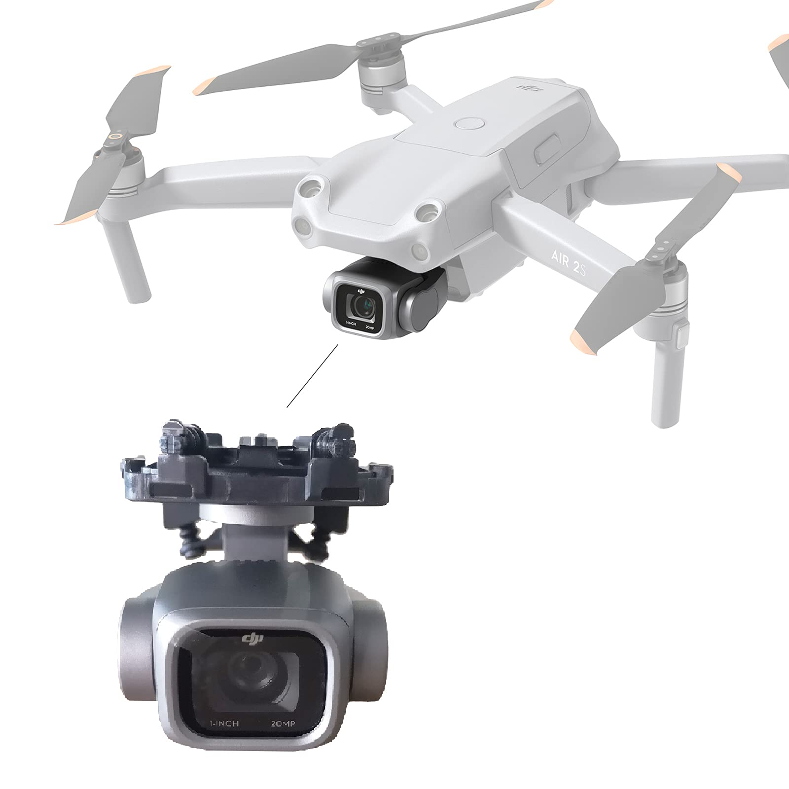 INSYOO Original Air 2S Gimbal Camera 5.4K, Standard Prime Lens, Fixed Focus, Optical Image Stabilization, DJI Mount, Metal and Plastic Construction, Grey 4