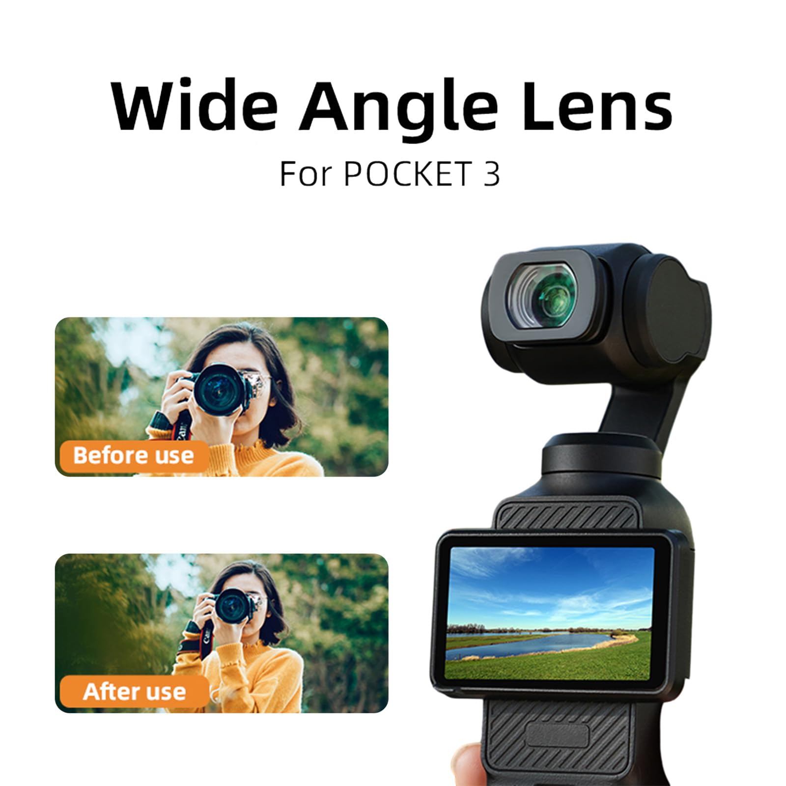 External Wide-angle Lens 0.72X 112 Degrees Magnetic Wide Angle Lens For Pocket 3 Camera Gimbal Accessories Magnetic Camera Lens Attachment 3