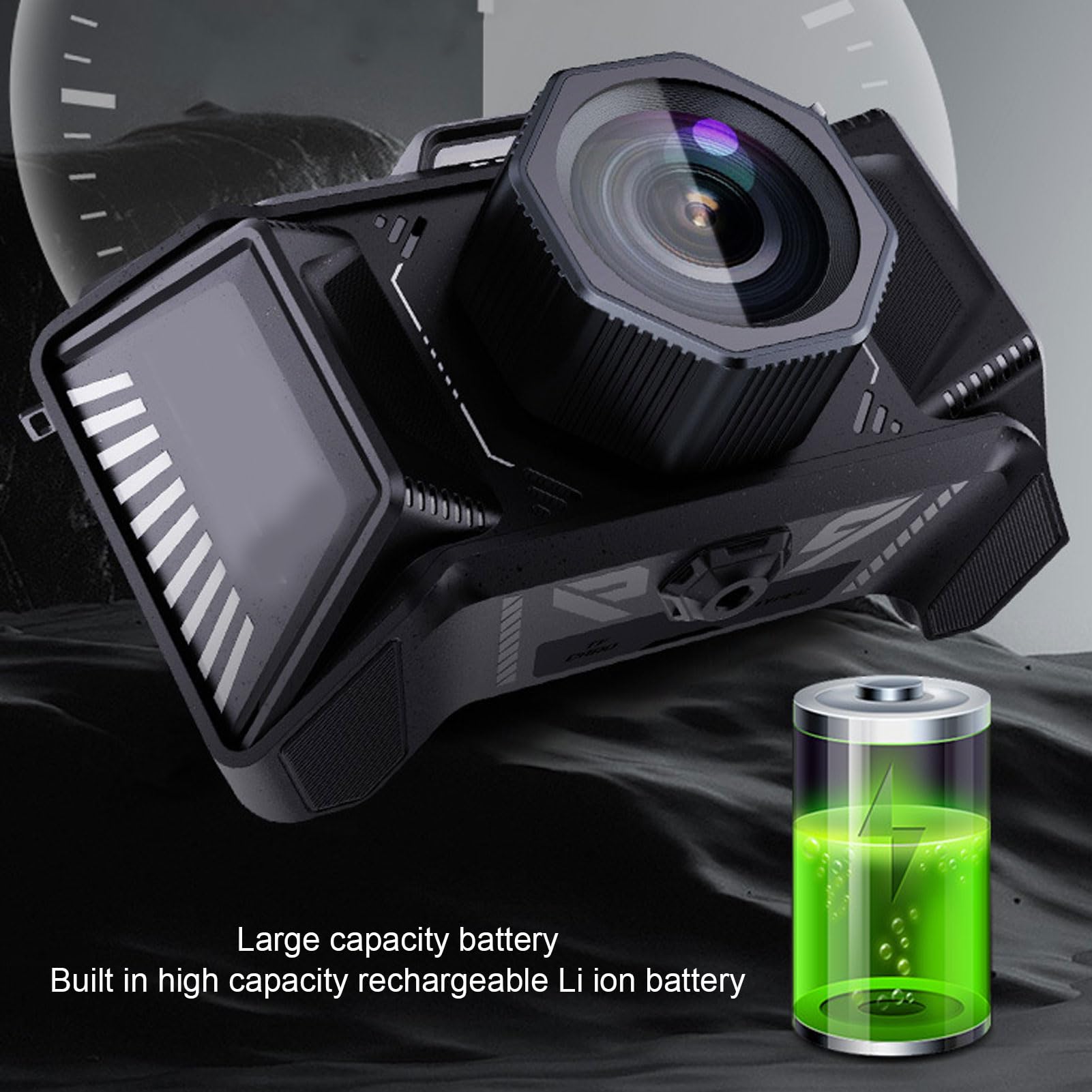 4K Digital Camera, 70MP HD Micro SLR Camera Video Camera with 50X Digital Zoom, 3.5 Inch TFT Screen, 64GB Memory Card, 1/4 Inch Standard Screw Hole for Photography 5