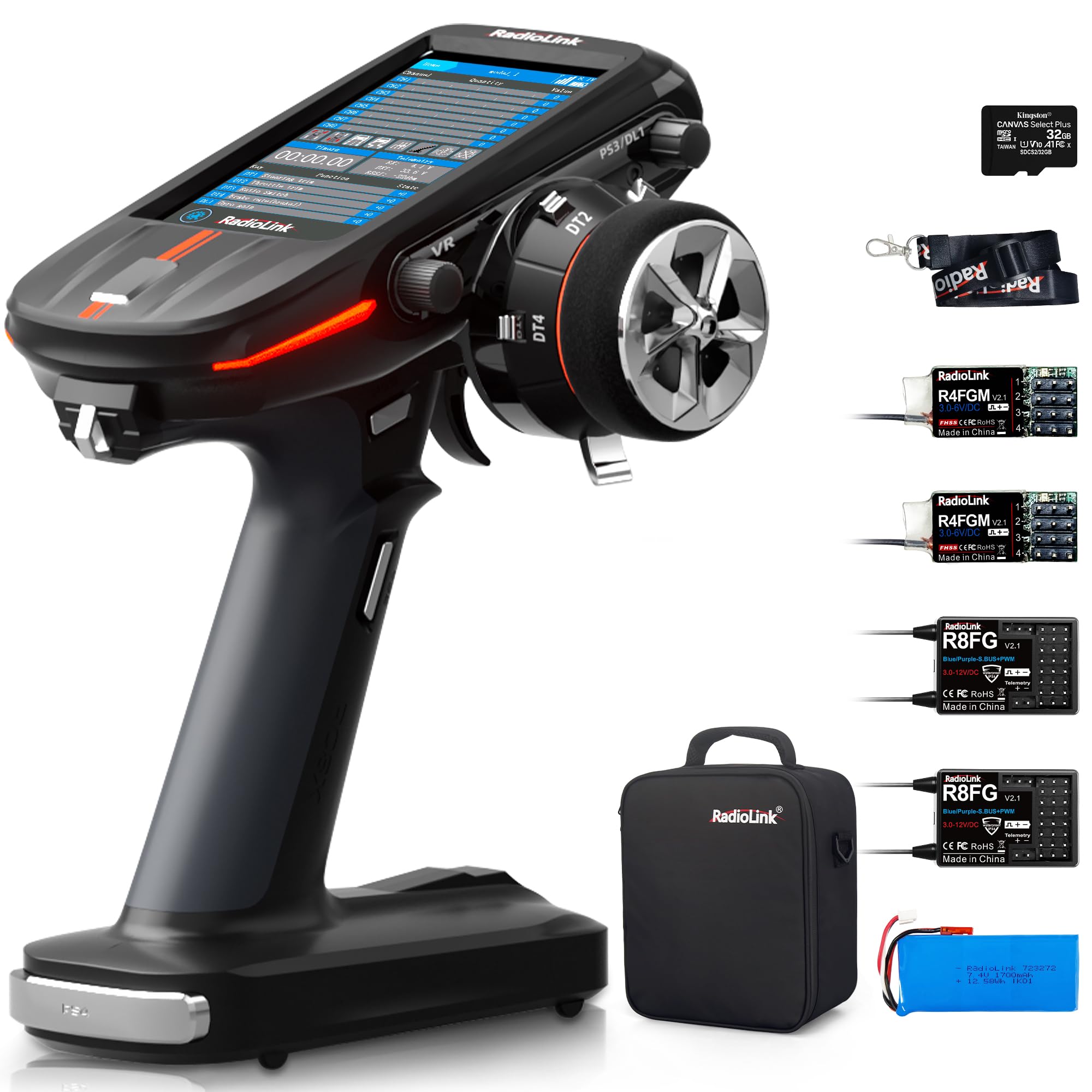 ATA HOBBY Radiolink RC8X 8CH 2.4G RC Transmitter with Newest 2*R8FG V2.1&2*R4FGM V2.1 Gyro Receivers, 600m Long Range, 200 Models for RC Crawler Drifting Cars Boats.. 1