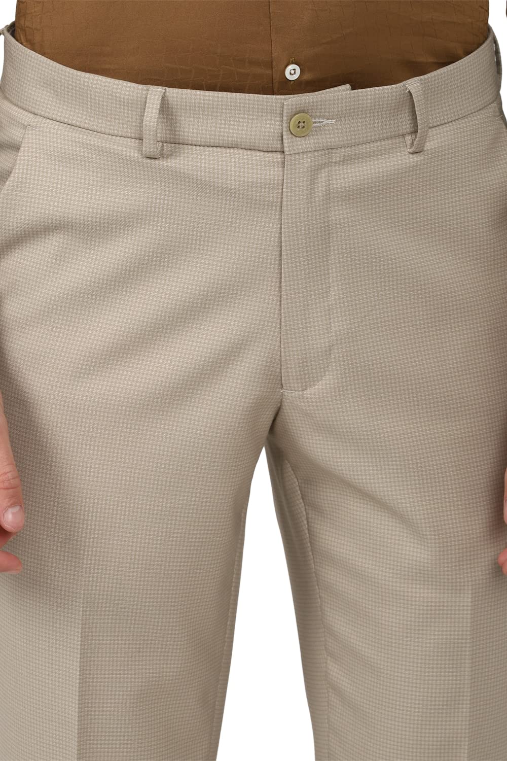 Van Heusen Men's Slim Formal Trousers (VHTFFSLB304261_Nude_38) 4