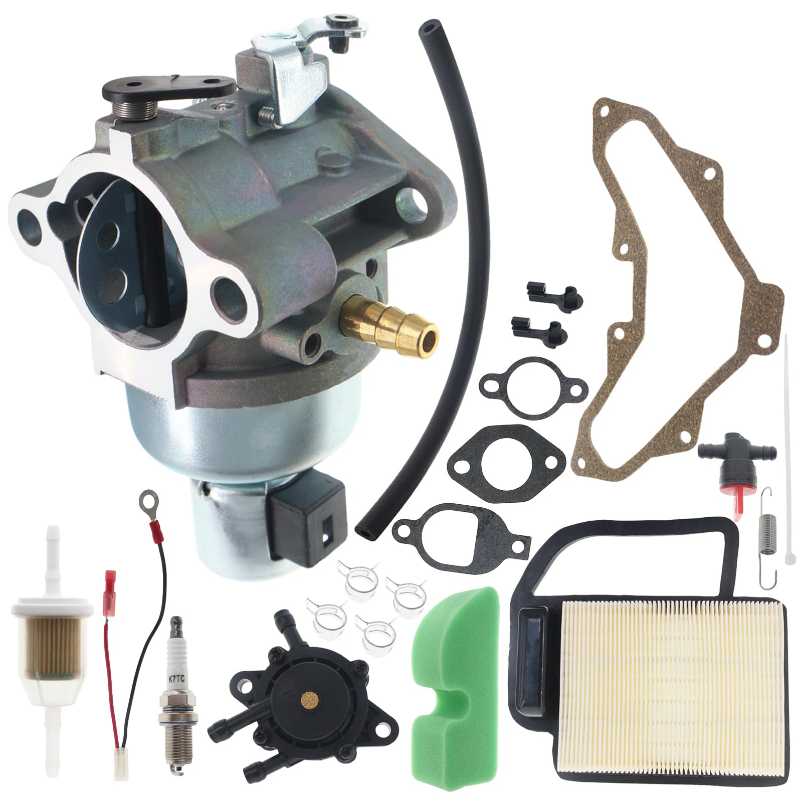 Masnln L110 Carburetor for John Deere L110 LT160 LT155 LX266 STX30 STX38, for Kohler SV530 SV540 SV590 SV600 Engines Lawn Mower with 25-158-11-S Throttle Linkage Bushing 1