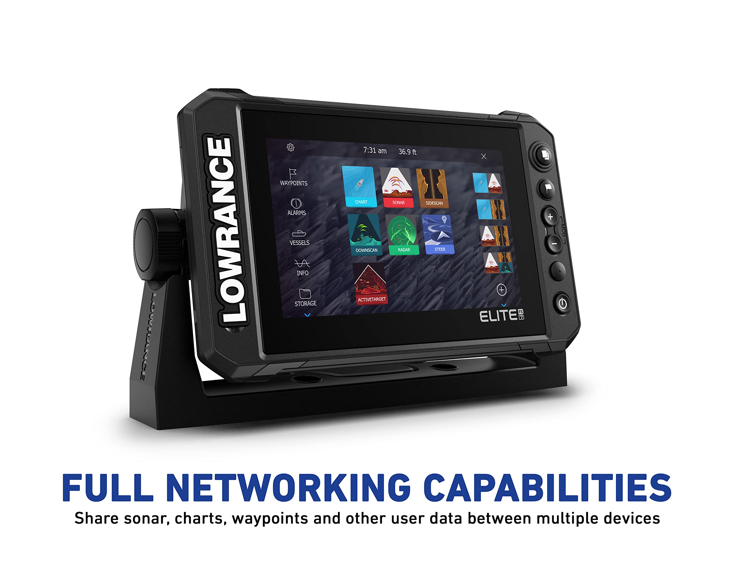 Lowrance Elite FS 9 Fish Finder with Active Imaging 3-in-1 Transducer, Preloaded C-MAP Contour+ Charts 3