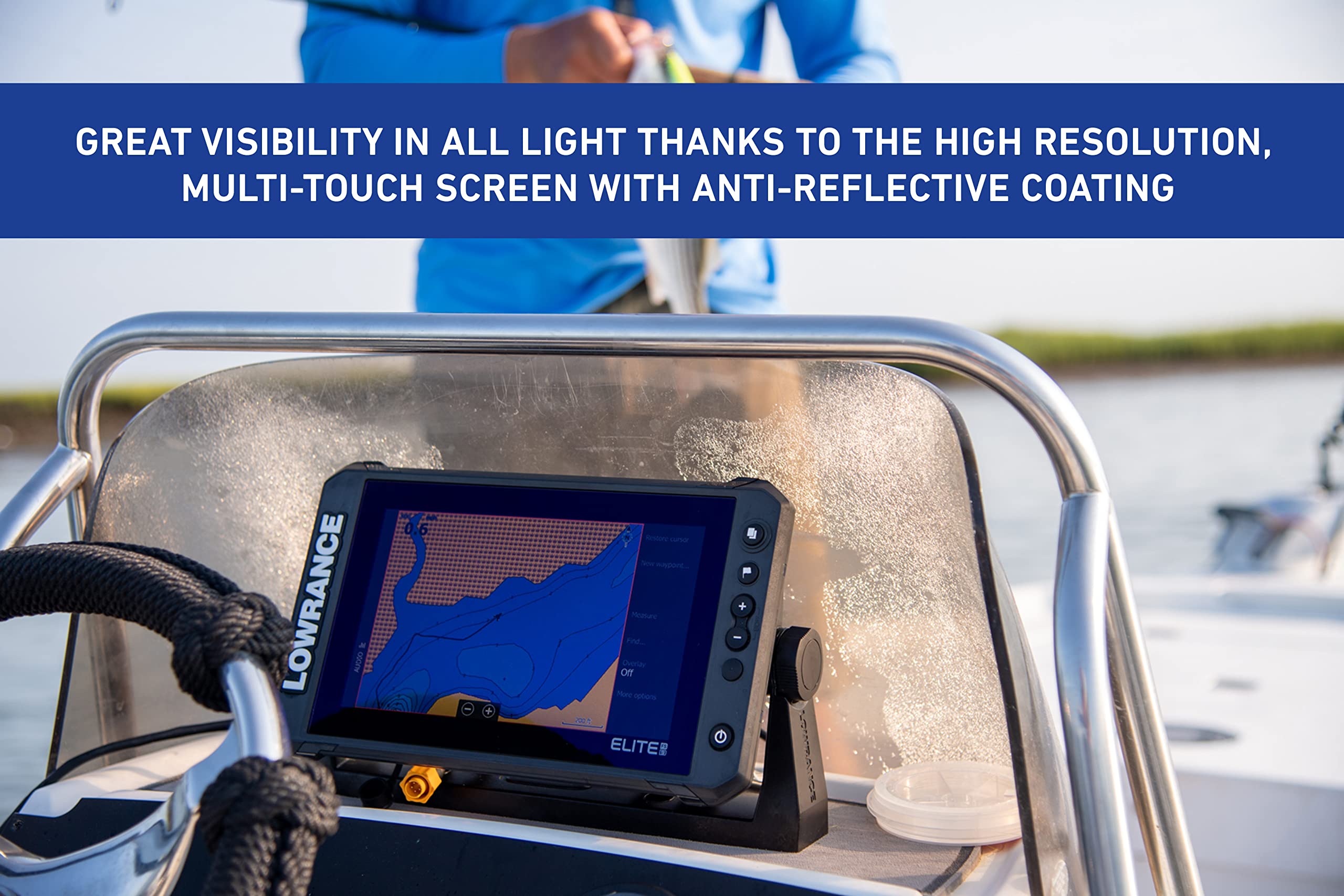 Lowrance Elite FS 9 Fish Finder with Active Imaging 3-in-1 Transducer, Preloaded C-MAP Contour+ Charts 4