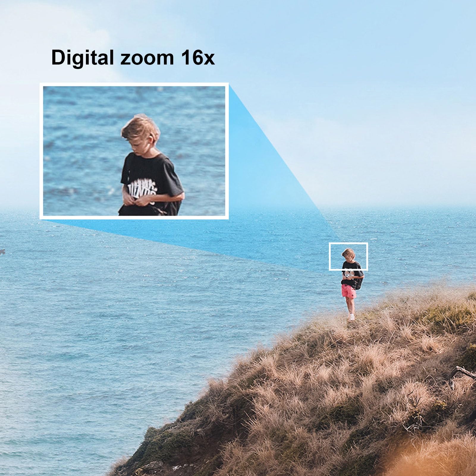 Asixxsix 4K 48MP Digital Camera, 2. Screen 16X Optical Zoom Anti Shake Retro Vlogging Camera with Flash Viewfinder Dial Compact Point and Shoot Cameras for Teens 3