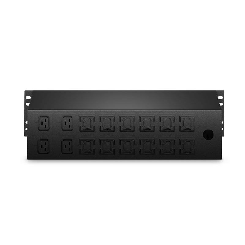 Single-Phase 24A/208V Monitored PDU, 12 IEC320 C13 & 4 C19 Outlets, NEMA L6-30P Plug, 10ft Cord, 2U Rack-Mount 3